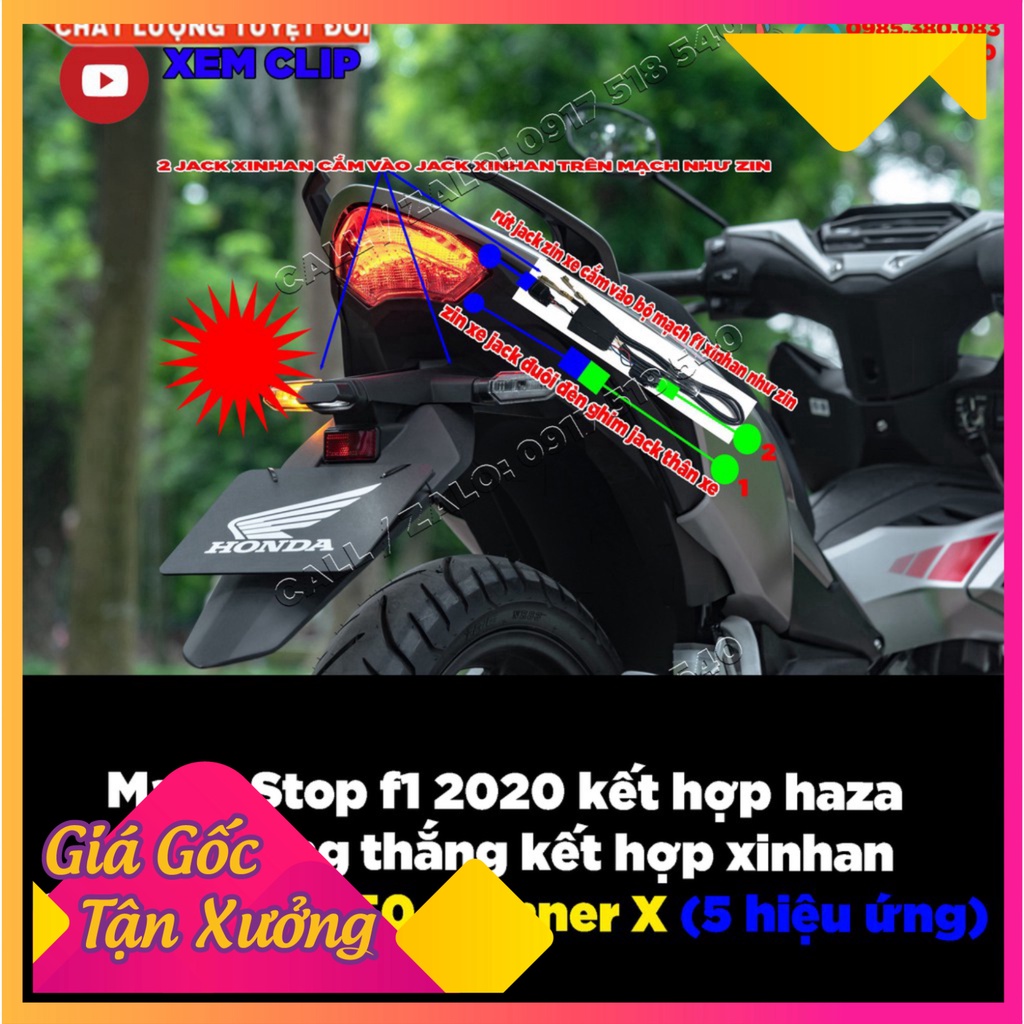 Mạch Stop f1 2020 kết hợp haza- xin vượt- xinhan Cho Exciter 150, Winner X ( 5 hiệu ứng ) - xem clip (Ảnh Sp thật)