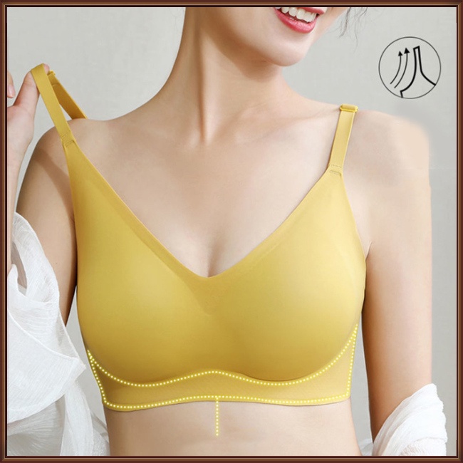 Jaz Áo Lót Lụa Lạnh Không Đường May Ba Hàng Nút Có Thể Điều Chỉnh Thoải Mái Nhẹ Nhàng Cho Nữ