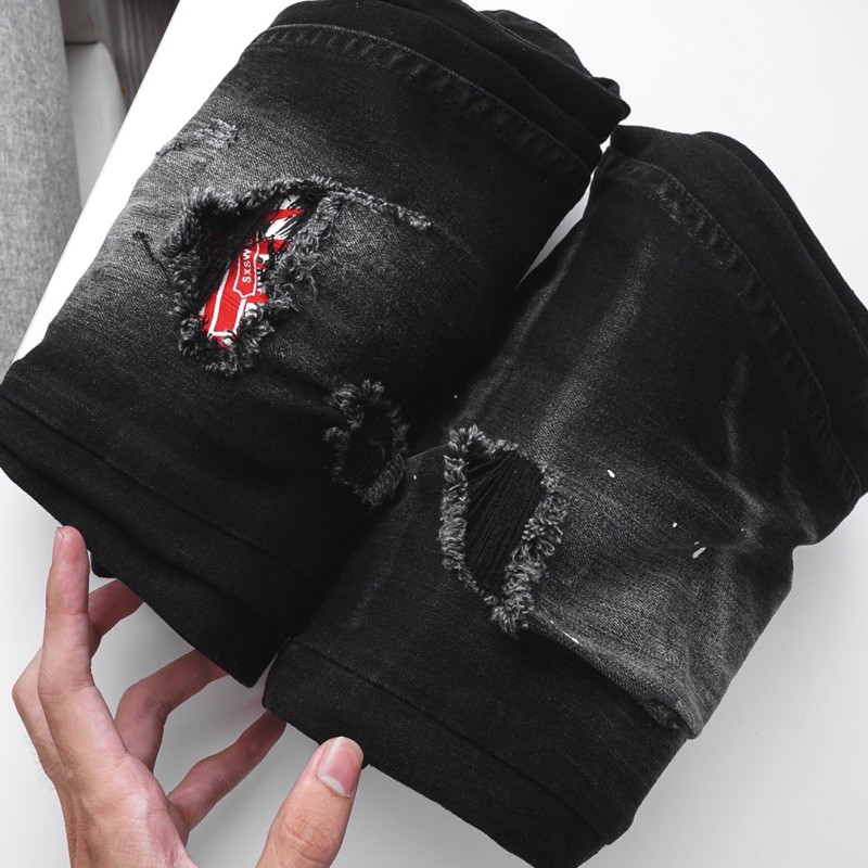 Quần jean nam đen thời trang ống ôm xuất khẩu | BigBuy360 - bigbuy360.vn