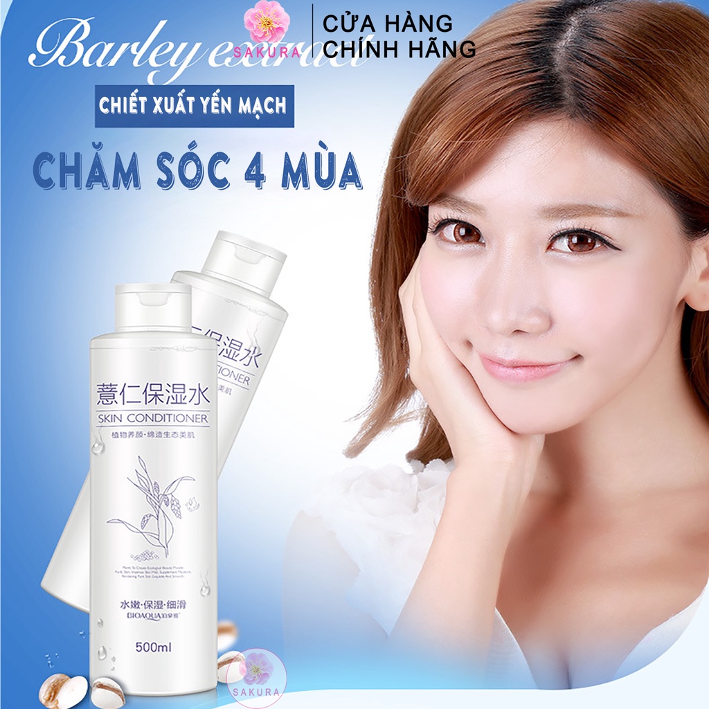 Nước hoa hồng BIOAQUA Toner dưỡng ẩm chăm sóc da mặt nội địa trung SAKURA 500ml