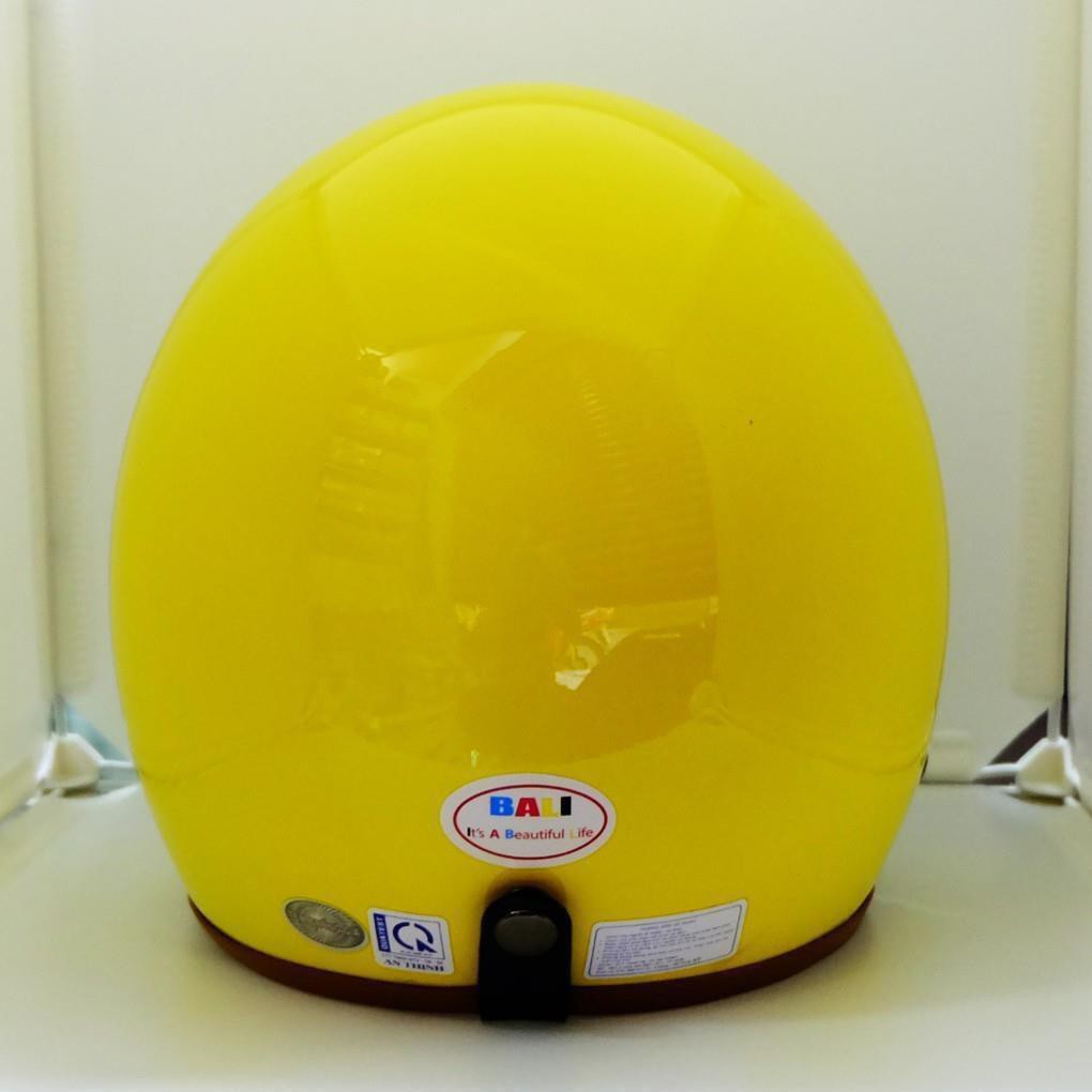 MŨ BẢO HIỂM 3/4 (MÀU VÀNG TƯƠI) SƠN BÓNG_LÓT NÂU_THỜI TRANG_AN TOÀN_CAO CẤP