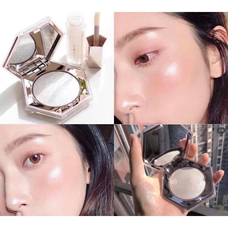 Có sẵn - Set Fenty Beauty Diamond Bomb Highlighter, Son Fussy