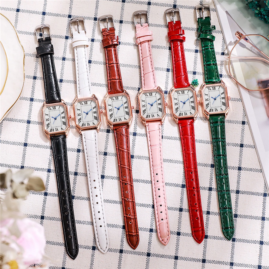 Đồng Hồ Nữ Dây Da Mặt Chữ Nhật Thời Trang
