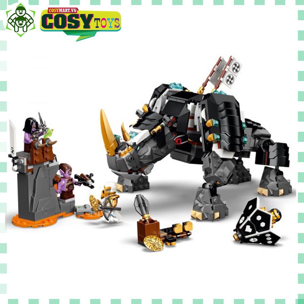 Đồ chơi lắp ghép xếp hình Ninja.go Khủng Long Giác Đấu Mino Của Zane với 636 mảnh ghép