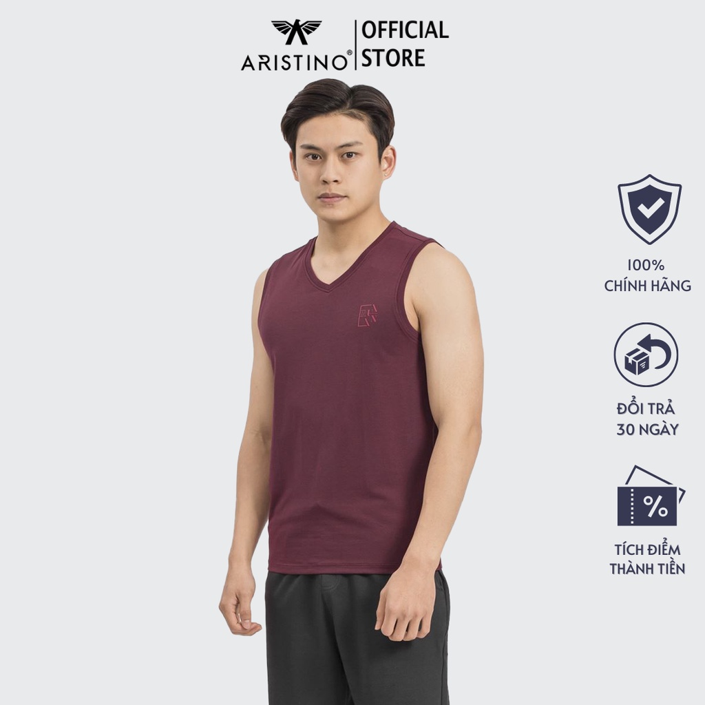 Áo tank top ARISTINO cổ tim trẻ trung, chất liệu cotton mềm mại. thoáng mát, nhẹ dịu với da - ATT011S9