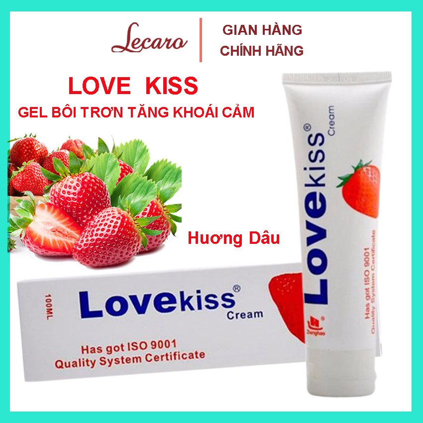 Gel Bôi Trơn Hot Kiss Hương Dâu Tây, Love Kiss Hương Cherry, Dung Tích 100ml, LECARO STORE