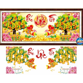 Tranh đính đá kim cương ABC Phúc Lộc Thọ DF267 (Kích thước:120x50 cm)