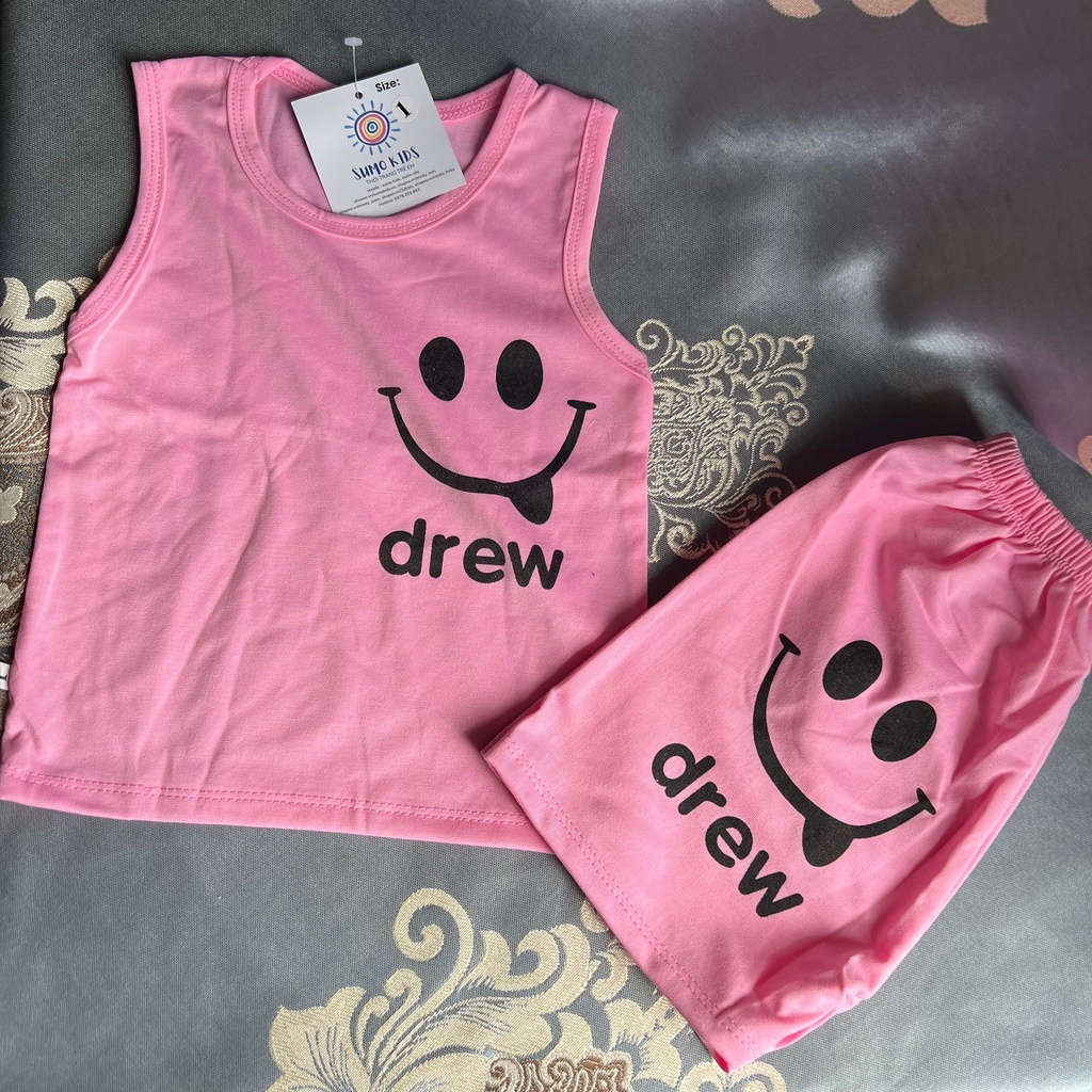 Bộ Quần Áo cho bé in hình mặt cười diện hè cực yêu chất cotton từ 8-20kg