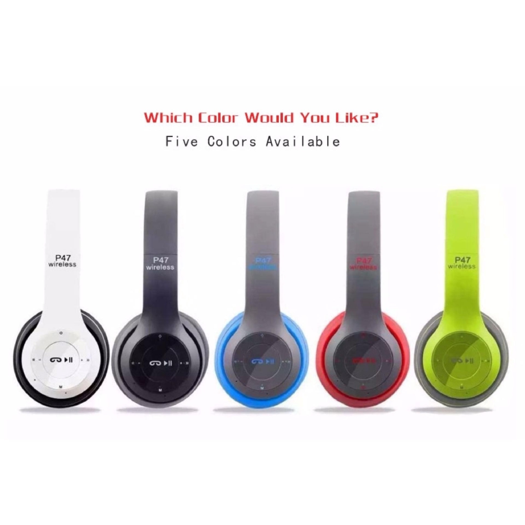 [FREE SHIP- BASS CHẤT] Tai Nghe Bluetooth P47- Hỗ Trợ Cắm Thẻ Nhớ Nghe Nhạc Chơi Game Trực Tiếp - Siêu Chất ( Cực Đẹp )