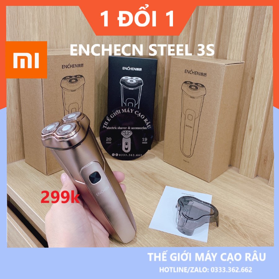 Máy cạo râu Xiaomi Enchen Steel 3S IPX7-Cạo khô và ướt-Thegioimaycaorau