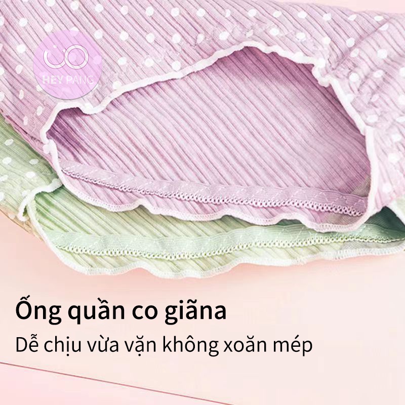 Quần lót nữ cotton chấm bi viền bèo nhún  HEYPANG phối ren nơ ngọt ngào chất liệu cao cấp co dãn VN038