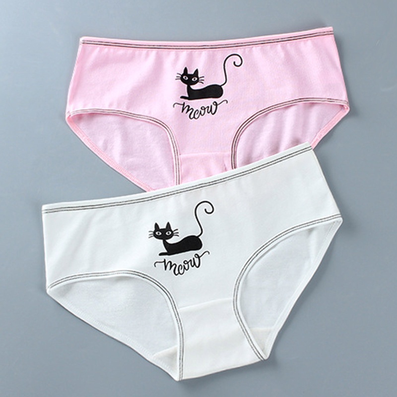 Bộ Đồ Lót 2 Món In Họa Tiết Mèo Dễ Thương Thời Trang Cho Bé Gái