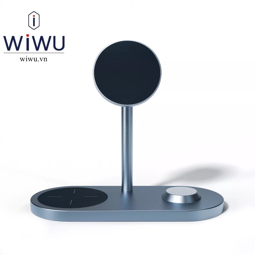 Đế sạc nhanh WIWU Power Air 3 inch 1 Cho Điện thoại táo , đồng hồ thông mình . Từ tính hút nam châm