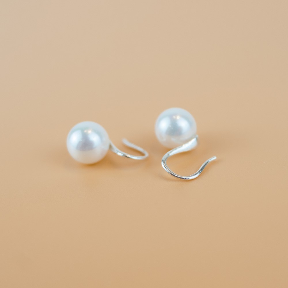 Khuyên Tai Bạc Nữ S925 CaoBac Silver Móc Trai Sang Chảnh Cho Bạn Nữ Đi Chơi Đi Tiệc