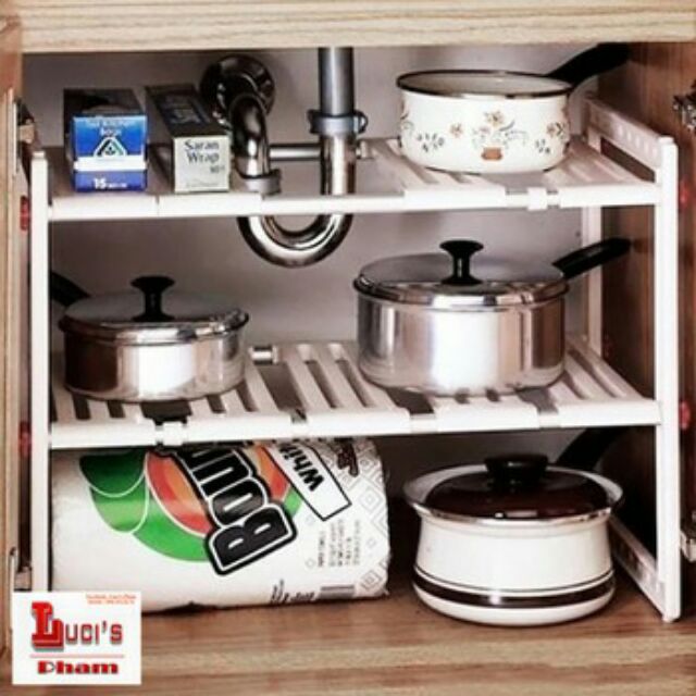 Kệ để đồ 2 tầng dưới bồn rửa