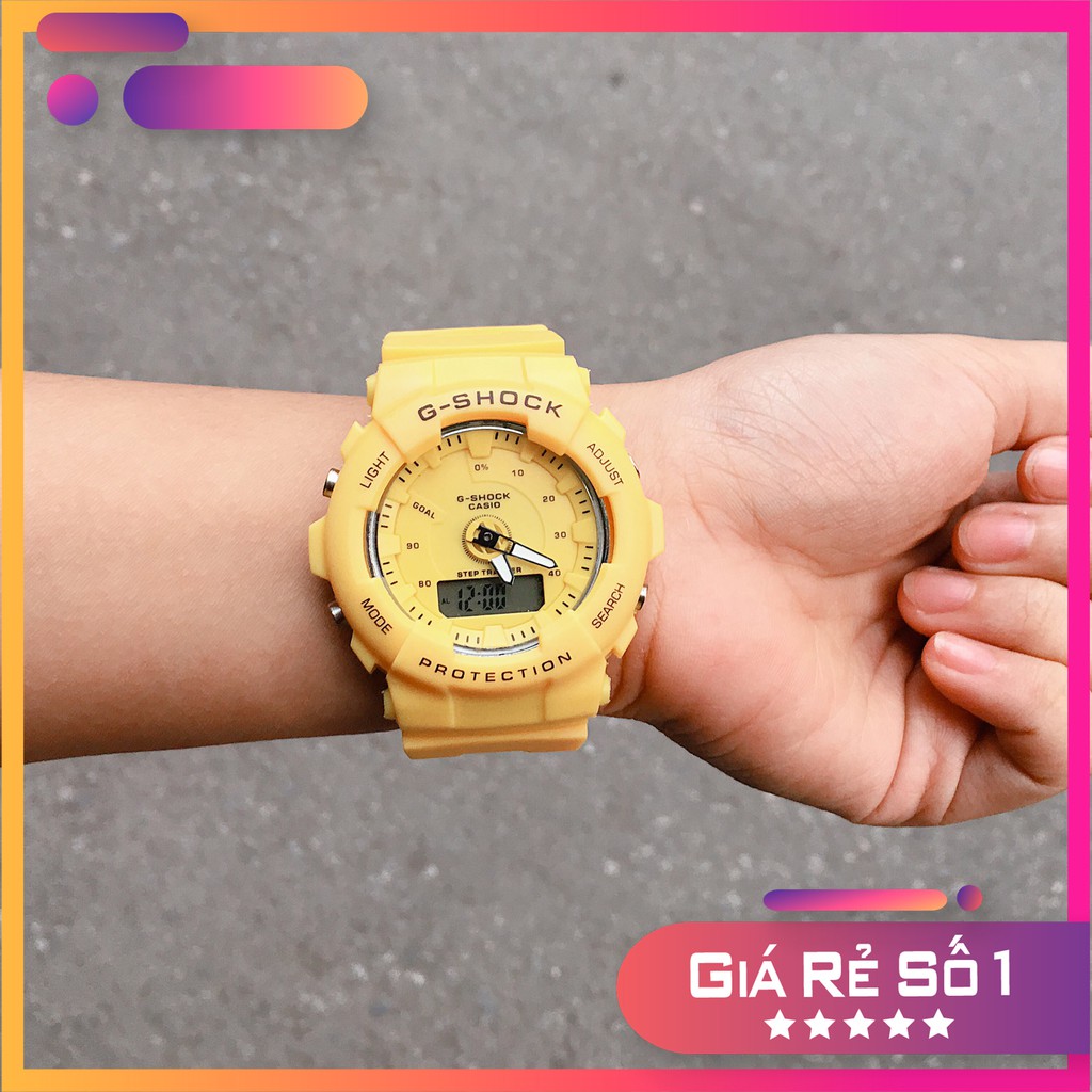 [GIÁ RẺ SỐ MỘT] Đồng Hồ Điện Tử Thời Trang Nam G SHOCK Dây Cao Su Mặt Tròn Màu Vàng Chống Nước Tốt S5 STORE