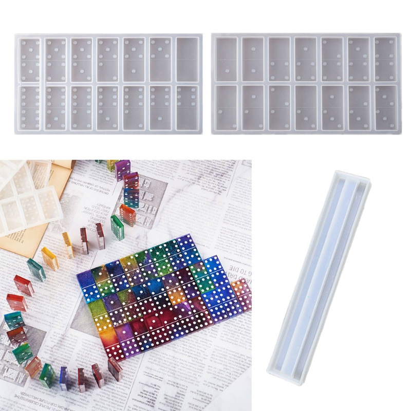 1 Bộ Khuôn Silicone Làm Trang Sức Domino Bằng Nhựa Epoxy