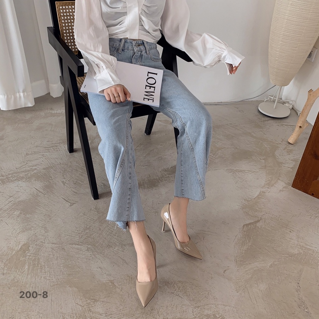 Giày thời trang nữ QC JIAMANNI ❤️FREESHIP❤️ Giày công sở cao gót hot trend mũi nhọn, gót nhọn cao 7cm 200-8