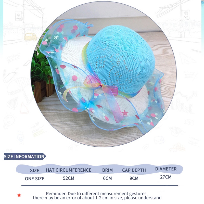 Nón Rộng Vành Đính Hoa Dễ Thương Cho Bé