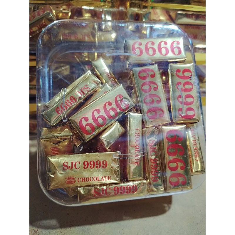 Hộp 250 gam kẹo sô cô la thanh vàng 9999 cực ngon ,đẹp mắt ( sỉ đồ trẻ em)