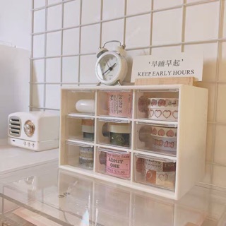 Tủ nhựa mini 9 ngăn decor bàn học tiện dụng