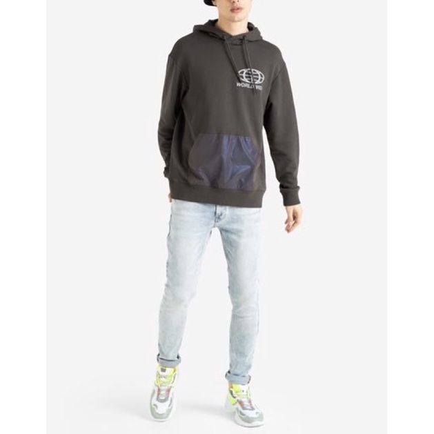 Áo Nỉ Hoodie Nam Rêu Đen WORLDWIDE GJ