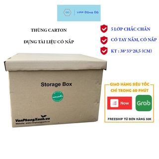 Thùng Carton Nắp Rời Đựng Tài Liệu Chuyên Dụng, 5 Lớp Chắc Chắn Gon Gàng Đông Đô (38*33*28,5cm)