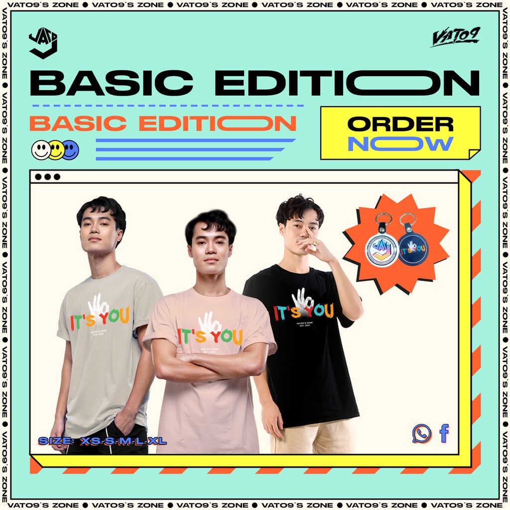 Áo thun unisex, Áo phông Văn Toàn VATO9'S ZONE It's You Basic tay lỡ form rộng - Tặng chữ ký tươi