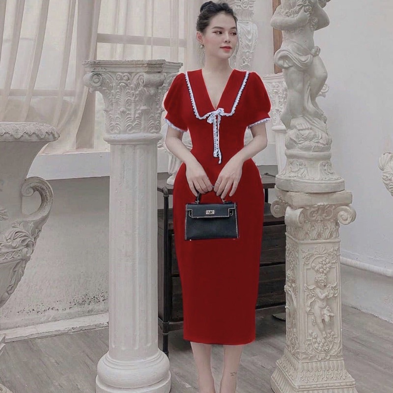 Đầm body cổ ren bigsize 50-90kg