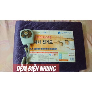 Chăn đệm điện hàn quốc chất liệu nhung