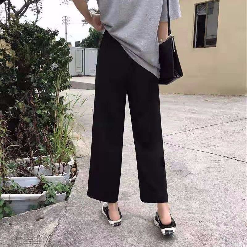 Korean style high-waisted female wide-leg pants