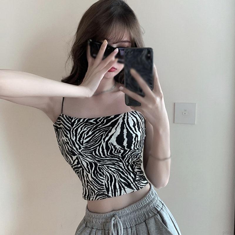 Áo hai dây họa tiết vằn báo thời trang cá tính cho nữ