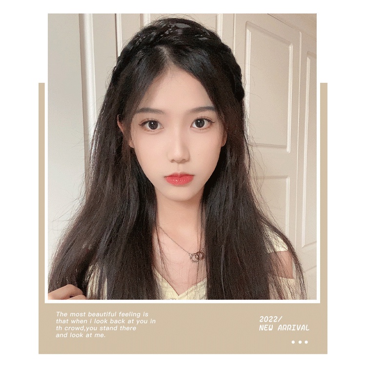 Băng Đô Cài Tóc Giả Thắt Bím Thủ Công Bản Rộng Chống Trượt Thời Trang Cho Nữ