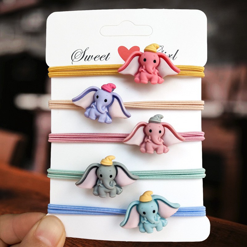 Set 5 Chun Cột Tóc Kiểu Dáng Hoạt Hình Cho Bé