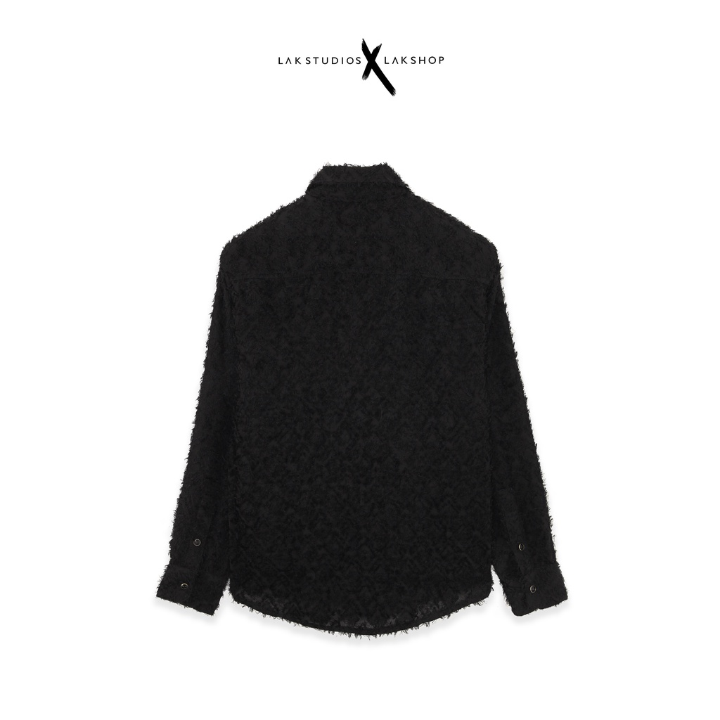 Áo sơ mi tua rua Lak Studios Ziczac Tassels Black Shirt