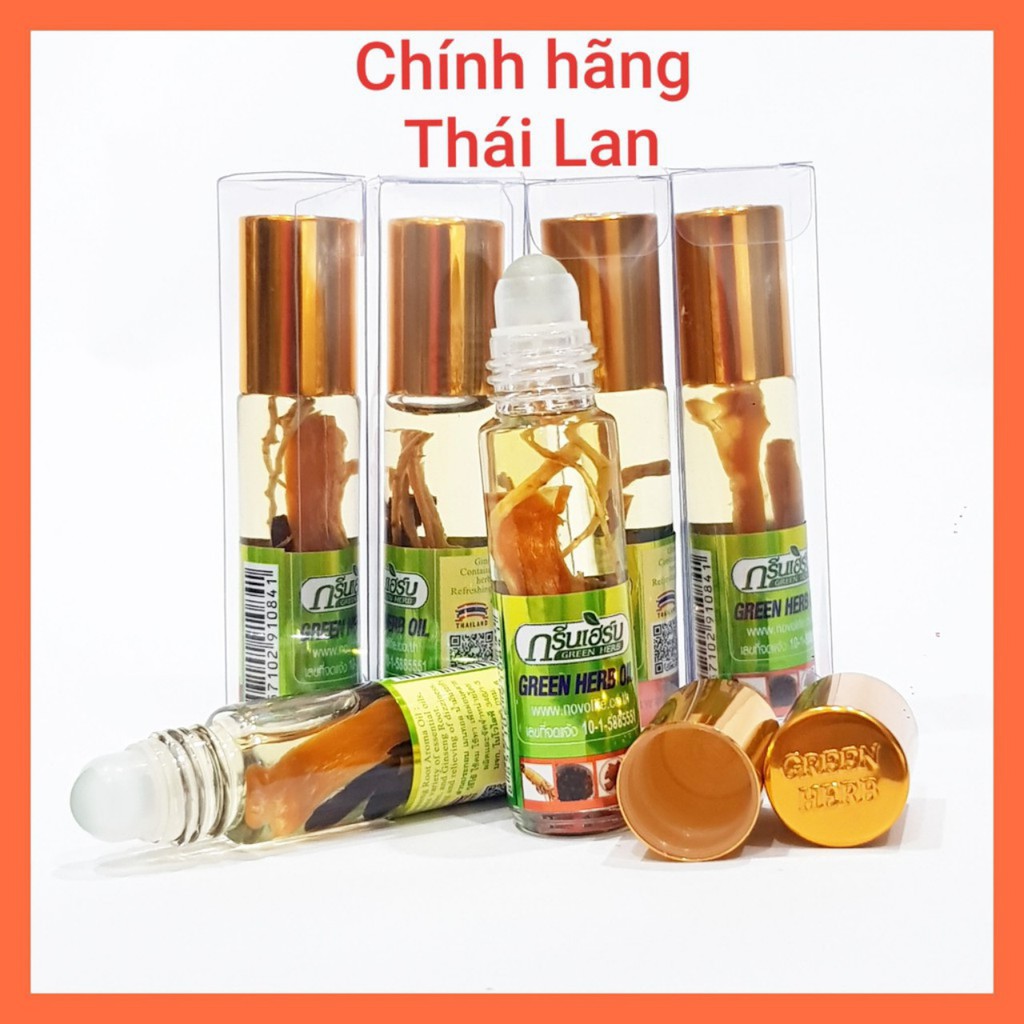Dầu Gió Nhân Sâm Green Herb Oil Chuẩn Thái Nắp Vàng | BigBuy360 - bigbuy360.vn