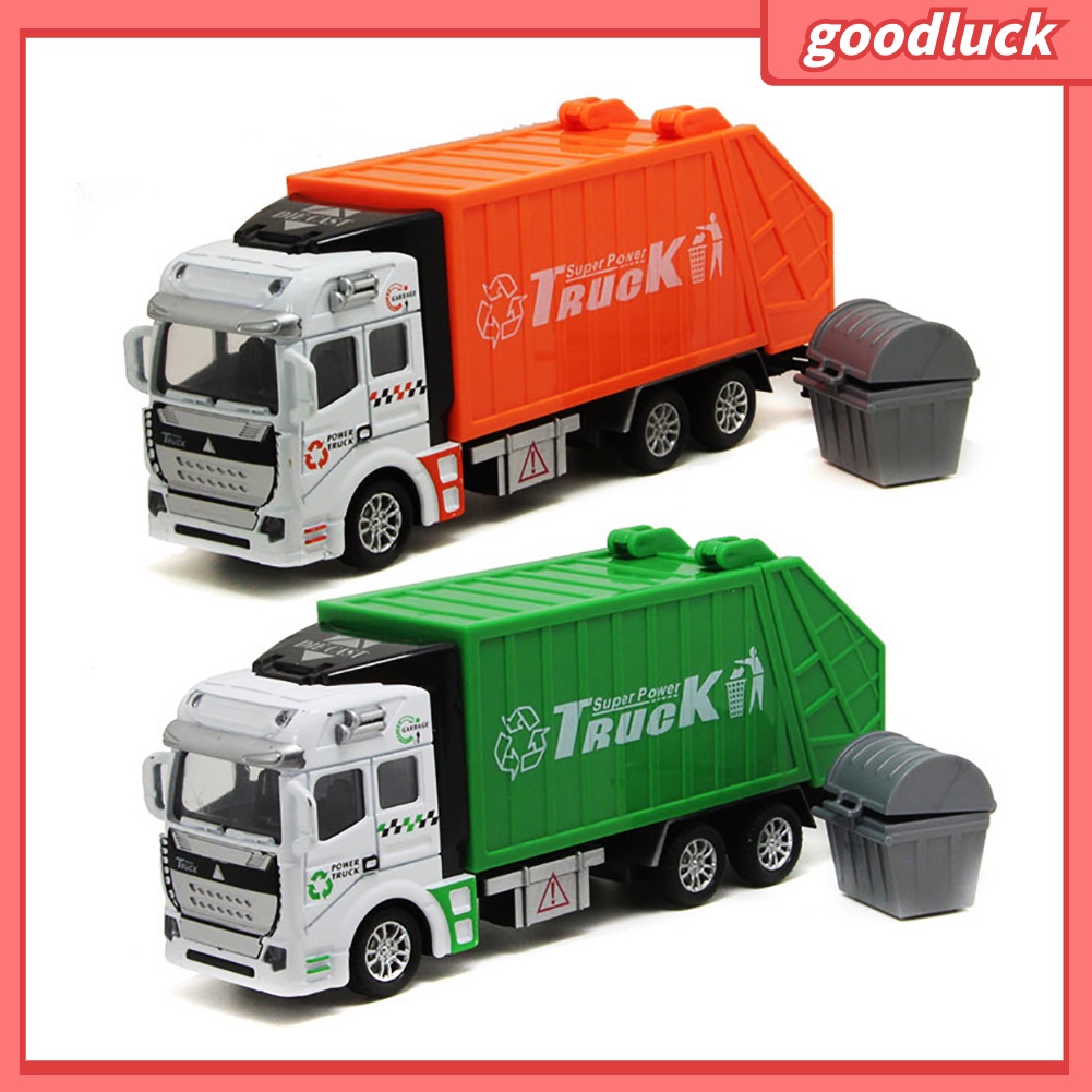 Mô hình xe rác mini 1/48 kèm thùng rác độc đáo cho bé