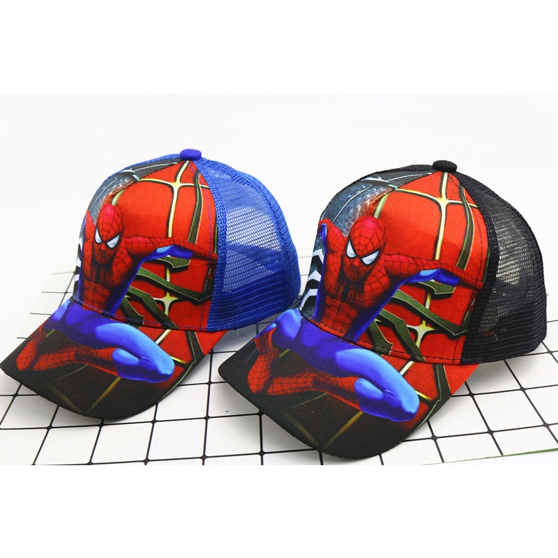 DISNEY Mũ hip hop Hình Người Nhện Marvel Có Thể Điều Chỉnh Kích Cỡ Cho Bé Từ 2-8 Tuổi