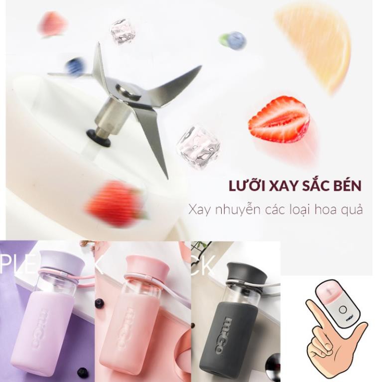 Máy xay sinh tố cầm tay mini MIGO - Sạc pin tiện lợi, 4 lưỡi dao xay cực nhanh - An toàn khi sử dụng