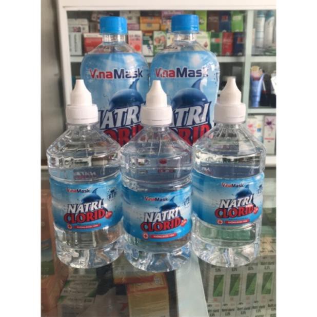 Nước muối sinh lý Quốc Dân Natri Clorid 0.9% chai 500Ml