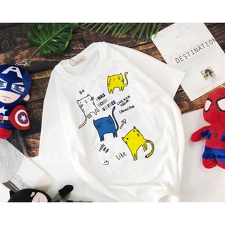(Nhiều mẫu) Áo thun nữ in hình mèo (Đủ size S,M,L)
