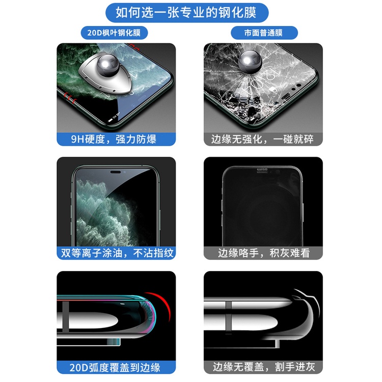 Kính cường lực iphone 20D  21DFull màn 6/6plus/6s/6splus/7/7plus/8/8plus/x/xr/xs/11/12/13/pro/max/plus/promax