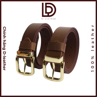 Thắt lưng da bò thật 1 lớp - Dây nịch bản to đục lỗ