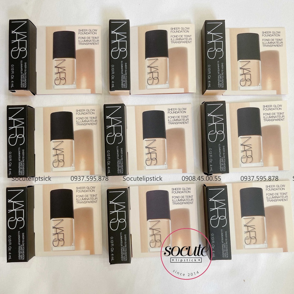 Kem nền Nars Sheer Glow Foundation mini 4ml Punjab màu Medium 1 phù hợp da Châu Á