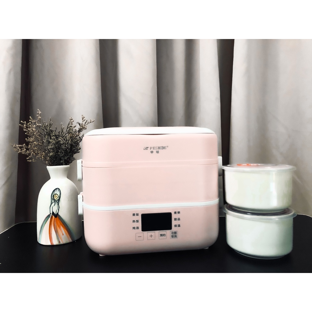 Hộp cơm cắm điện, nấu ăn thông minh Peskoe lõi sứ