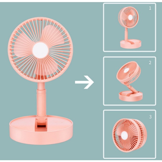 Quạt Tích Điện Để Bàn Có Thể Gấp Gọn, Quạt Sạc Cỡ Lớn Pin Khỏe Dùng 6-8h