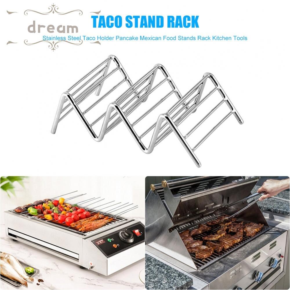 【DREAMLIFE】Taco Holder Pancake Buffet Stand Dining Hall Home Household Kitchen Silver