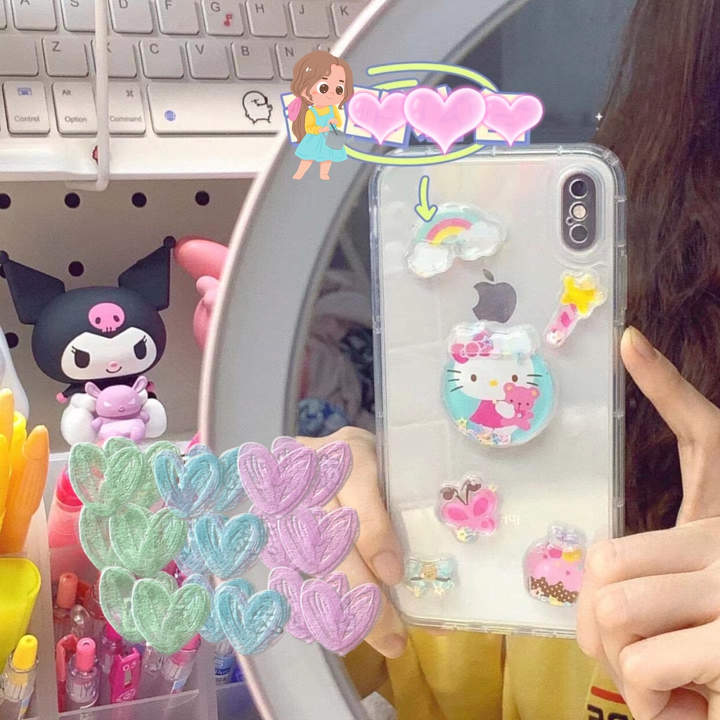 Sticker Dán Trang Trí Điện Thoại Hình Hello Kitty 3D Xinh Xắn