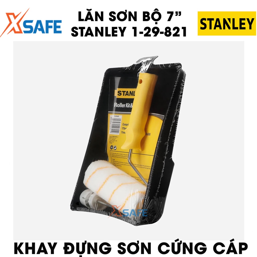 Lăn sơn STANLEY 1-29-821 7 inch Con lăn sơn nước  khay đựng sơn tiện dụng, tay cầm nhựa thoải mái, vải bông mềm thấm sơn