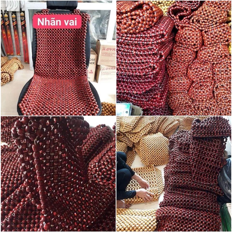 Lót ghế hạt gỗ nhãn cao cấp cho mọi dòng xe